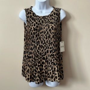 NWT Leopard Print Pleated Top